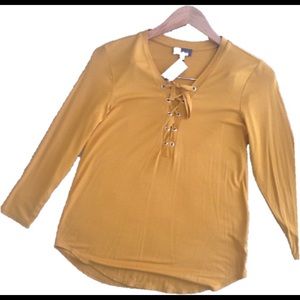The Limited 3/4 Sleeve Mustard Blouse